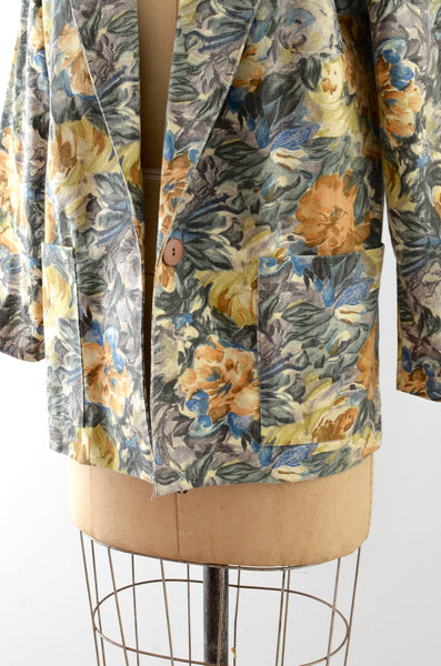 Vintage Floral Cotton Blazer