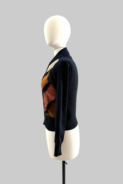 1970s Suede Zip-Up Cardigan