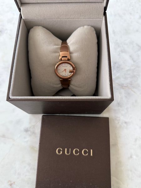 GUCCI Guccissima Horsebit Rose Gold Watch