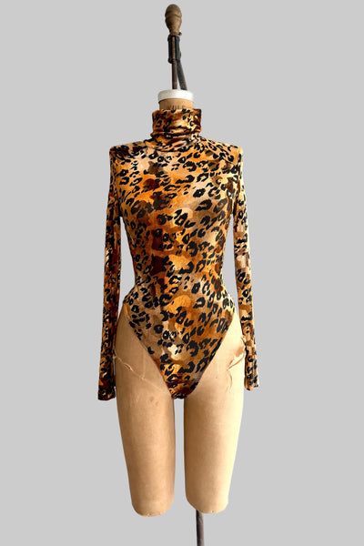 Vintage Golden Leopard Bodysuit