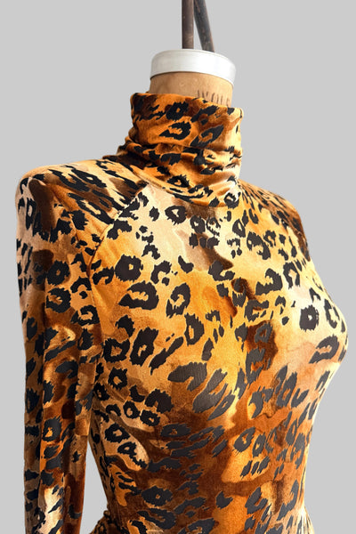 Vintage Golden Leopard Bodysuit