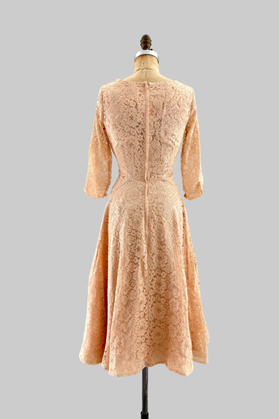 1950s Peach Lace Dress