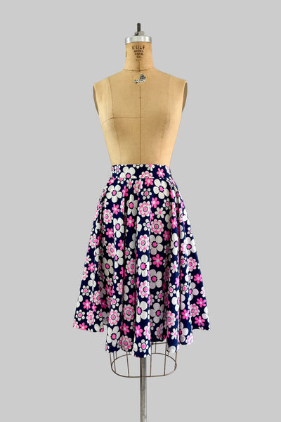Vintage 1960s Floral Print Skirt