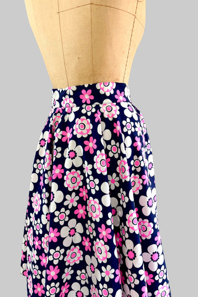 Vintage 1960s Floral Print Skirt