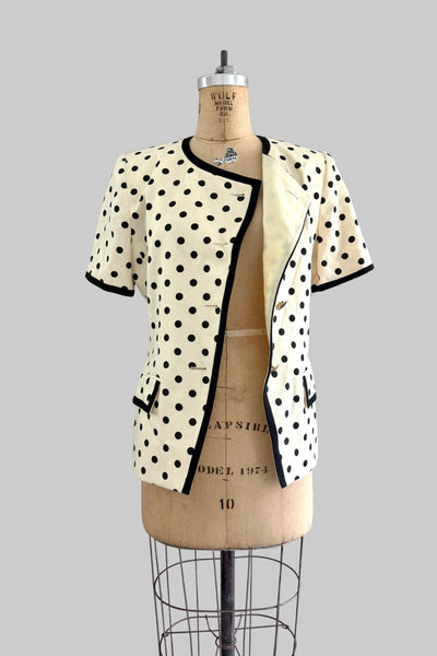 Polka Dot Short Sleeve Jacket