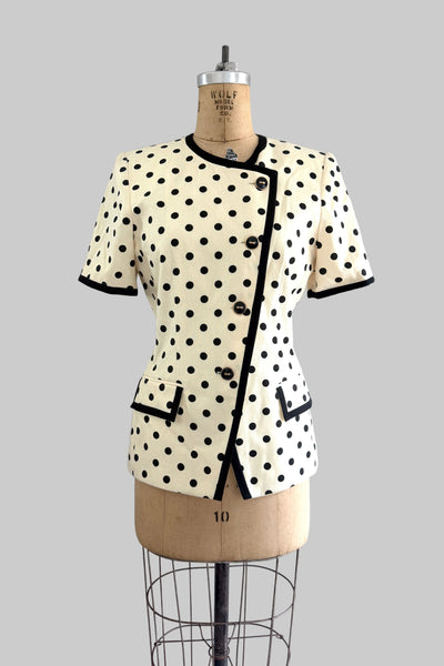 Polka Dot Short Sleeve Jacket