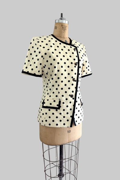 Polka Dot Short Sleeve Jacket