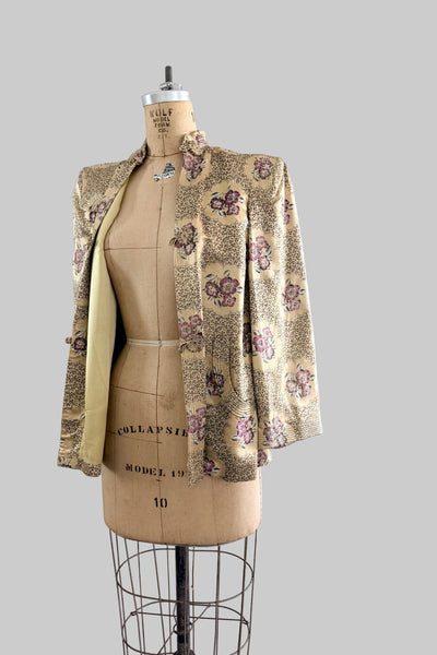 1940s Gold Silk Oriental Jacket