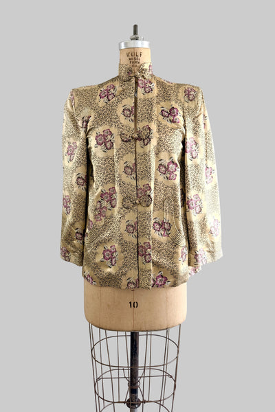 1940s Gold Silk Oriental Jacket