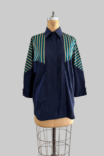 Vintage Silk Striped Top