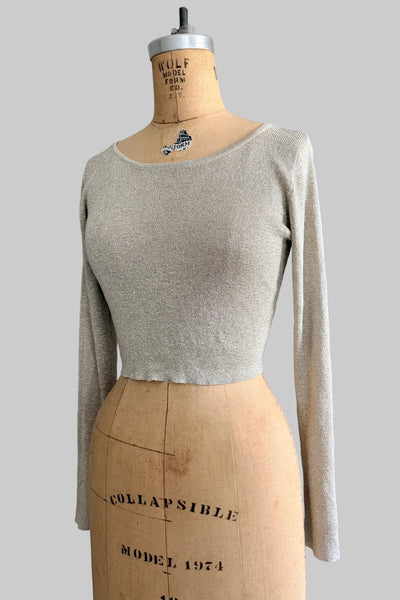 Vintage Metallic Cropped Top