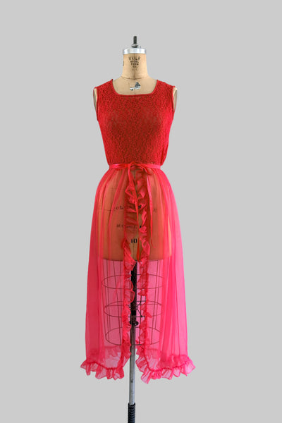 Vintage Red Peignoir