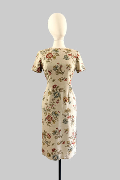 Vintage Side Button Floral Dress