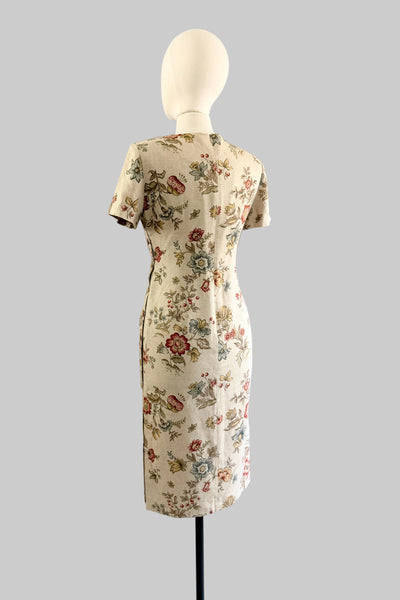 Vintage Side Button Floral Dress