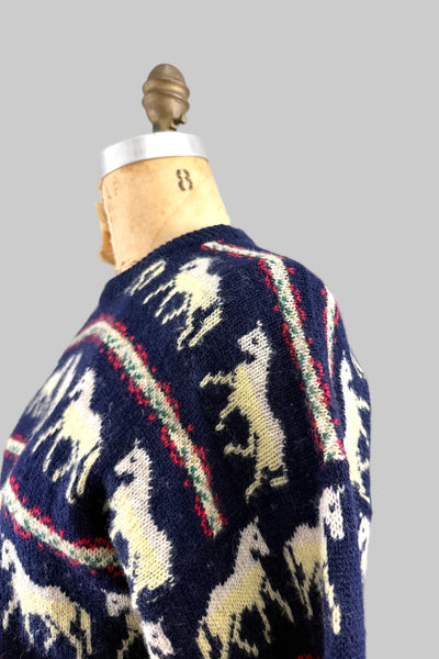 70s Novelty Unicorn Sweater