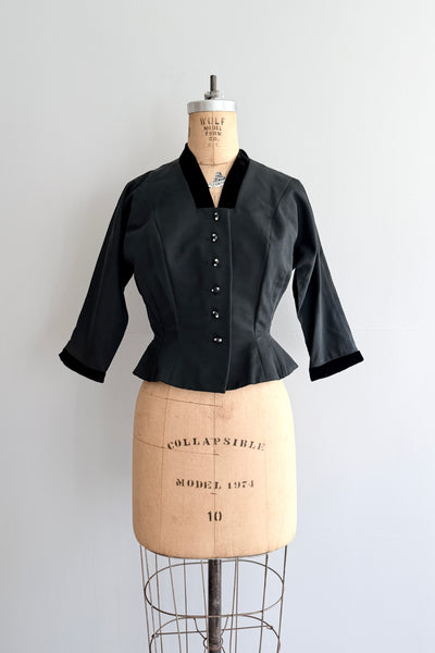 Vintage 1950s Faille Cropped Jacket