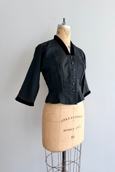 Vintage 1950s Faille Cropped Jacket