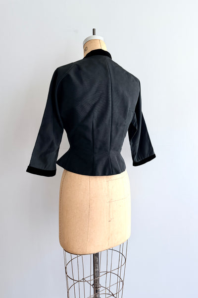 Vintage 1950s Faille Cropped Jacket