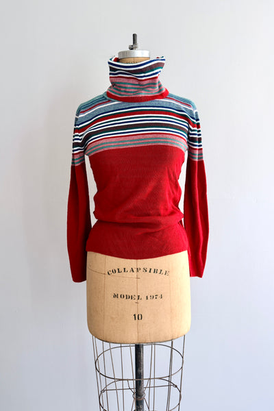 Vintage 1970s Cowl Neck Striped weater