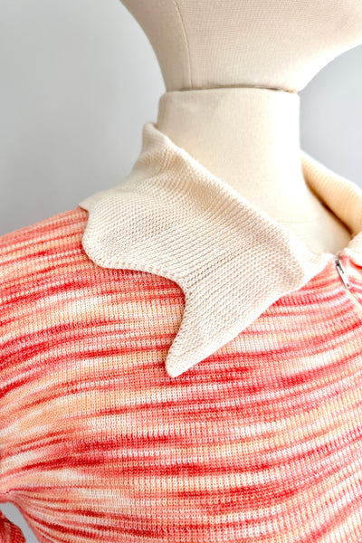Vintage Space Dye Cropped Knit Sweater