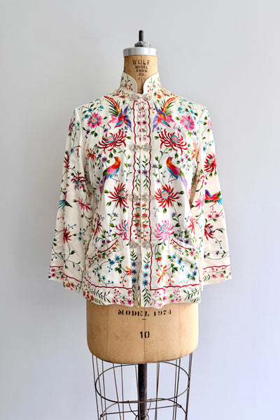 Vintage Embroidered Silk Jacket