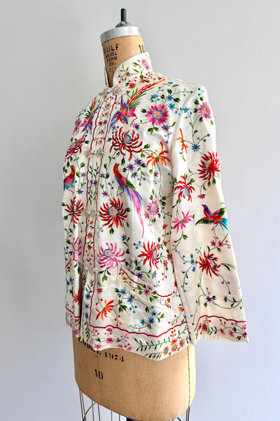 Vintage Embroidered Silk Jacket