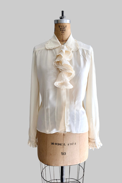 Vintage 1950s Eisenberg & Sons Ruffle Blouse