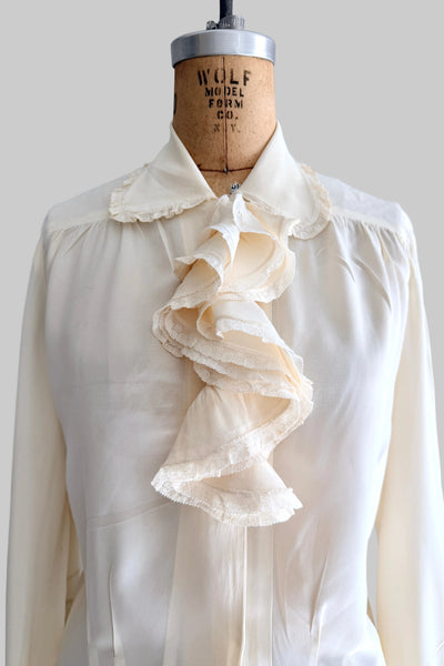 Vintage 1950s Eisenberg & Sons Ruffle Blouse
