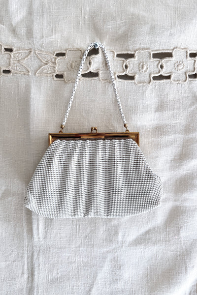 Vintage Whiting & Davis White Metal Mesh Purse