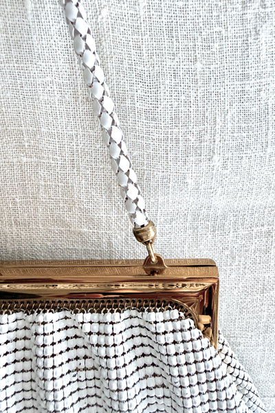 Vintage Whiting & Davis White Metal Mesh Purse