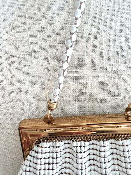 Vintage Whiting & Davis White Metal Mesh Purse