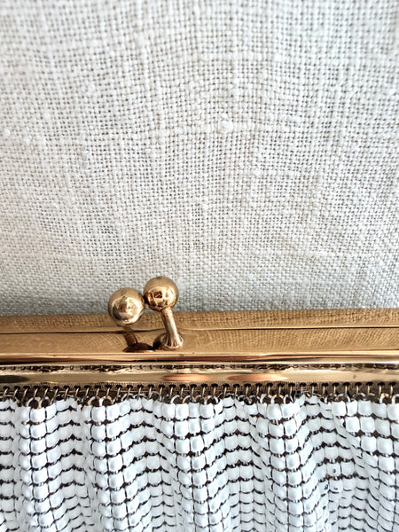 Vintage Whiting & Davis White Metal Mesh Purse