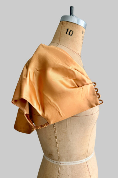 Vintage 1940s Champagne Gold Satin Bolero Shrug