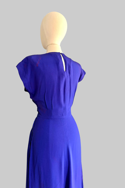 Vintage 1940s Blurple Long  Gown