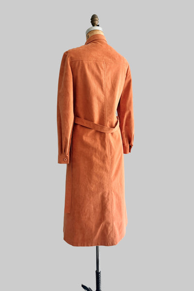 Vintage 1970s Apricot Ultrasuede Shirt Dress