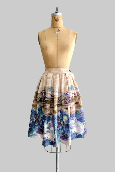 Vintage 1960s Scenic Print Skirt