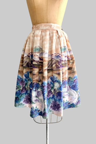 Vintage 1960s Scenic Print Skirt