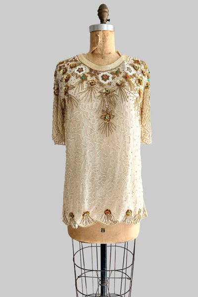 Vintage Market Day Beaded Blouse
