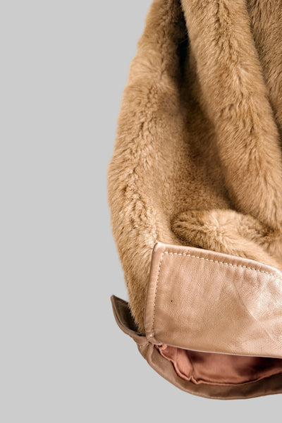 Vintage 1970s Faux Mink Leather Jacket