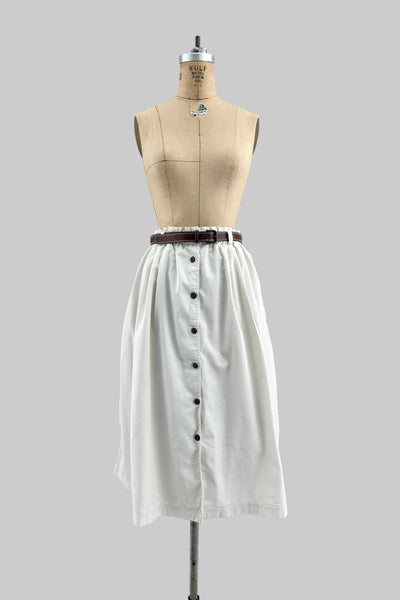 Button Front Midi Skirt