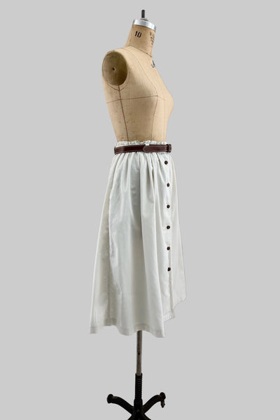 Button Front Midi Skirt
