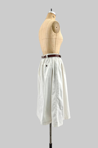 Button Front Midi Skirt