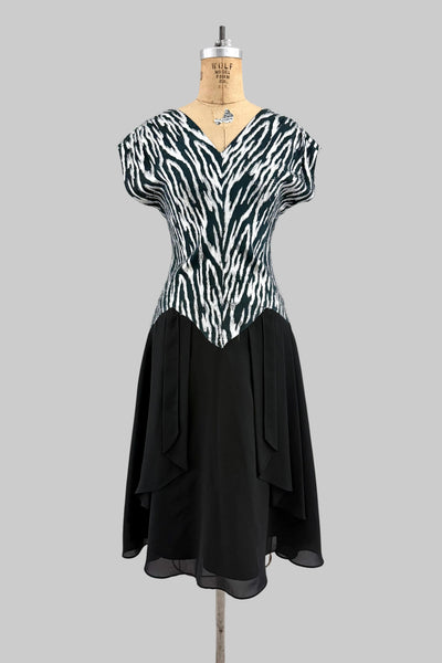 Metallic Zebra Cocktail Dress