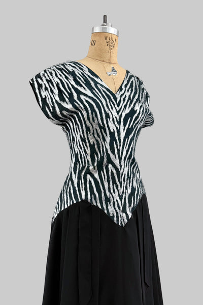 Metallic Zebra Cocktail Dress