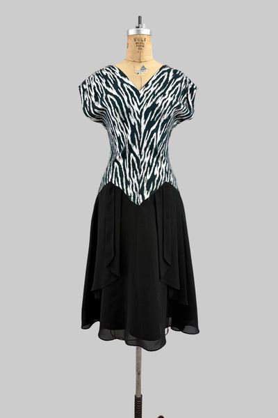 Metallic Zebra Cocktail Dress