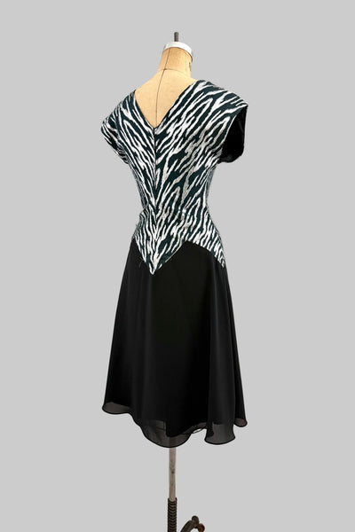 Metallic Zebra Cocktail Dress
