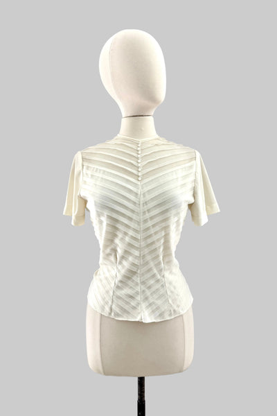 1950s Pintuck Chevron Top