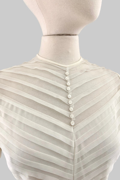 1950s Pintuck Chevron Top