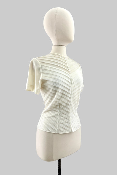 1950s Pintuck Chevron Top