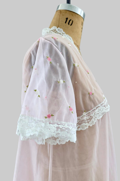 60s Embroidered Nightgown Jacket
